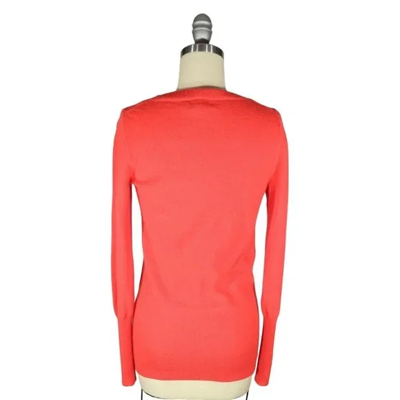 J CREW Collection XS Vibrant Pink Italian Cashmere V Neck Pullover Sweater - Picture 3 of 4